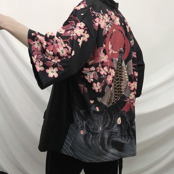 2018 summer men loose cardigan japanese kimono stripe coat high street hip hop casual outerwear embroidery dragon and koi kimono, Black;brown
2018 summer men loose cardigan japanese kimono stripe coat high street hip hop casual outerwear embroidery dragon and koi kimono, Black;brown