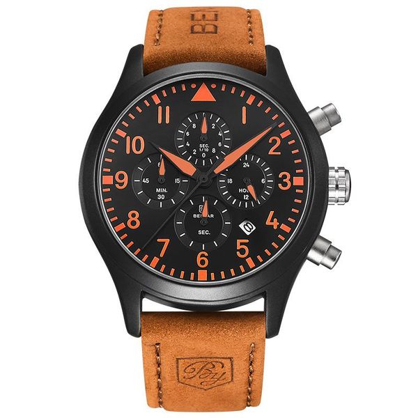 man watches with chronograph sport waterproof clock man watches military luxury men's watch frosted leather strap relogio masculino, Slivery;brown
man watches with chronograph sport waterproof clock man watches military luxury men's watch frosted leather strap relogio masculino, Slivery;brown