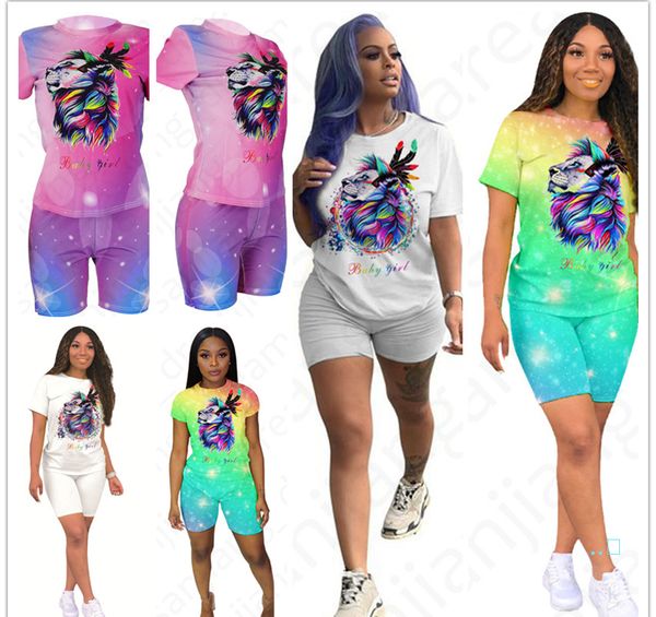 women tracksuit 2 piece clothes set fashion dazzling lion print short sleeve t-shirt + shorts pants sweatsuit outfits d4704, Gray
women tracksuit 2 piece clothes set fashion dazzling lion print short sleeve t-shirt + shorts pants sweatsuit outfits d4704, Gray