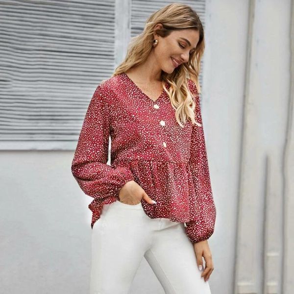 french niche women tshirt ruffles hem t-shirts for women beam port long sleeve small dot female t-shirt button female #f, White
french niche women tshirt ruffles hem t-shirts for women beam port long sleeve small dot female t-shirt button female #f, White