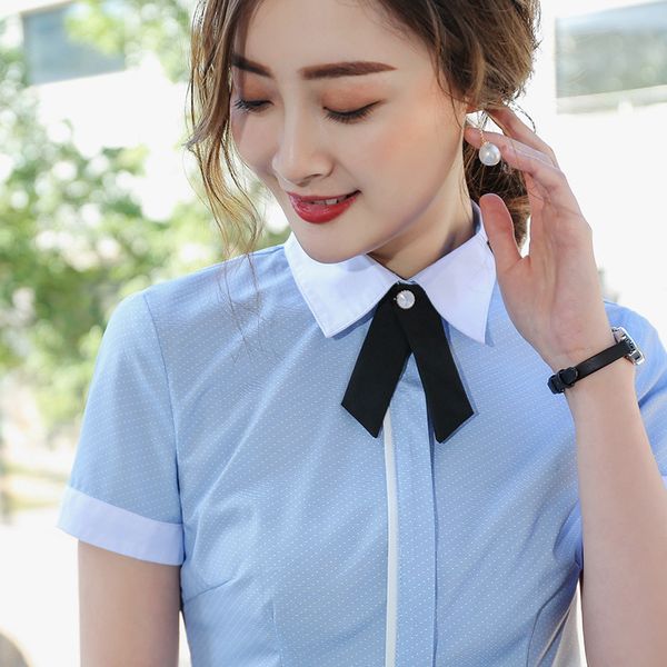 shirt woman short sleeve avoid scalding temperament ol occupation denso wave point inch clothes, Black;brown
shirt woman short sleeve avoid scalding temperament ol occupation denso wave point inch clothes, Black;brown