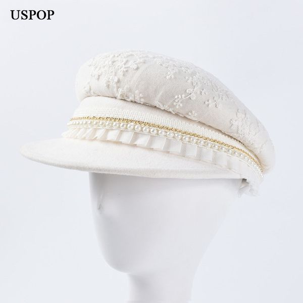 uspop 2019 new winter thick wool hats 100% wool newsboy caps pleated pearl white lace visor cap berets, Blue;gray
uspop 2019 new winter thick wool hats 100% wool newsboy caps pleated pearl white lace visor cap berets, Blue;gray