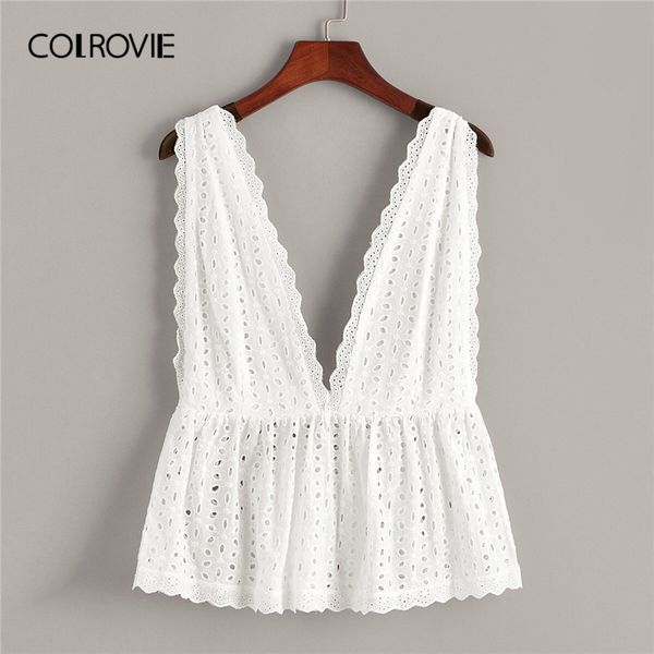 colrovie white solid schiffy ruffle hem deep v neck boho women clothes 2019 summer korean girly tee shirts holiday vest
colrovie white solid schiffy ruffle hem deep v neck boho women clothes 2019 summer korean girly tee shirts holiday vest