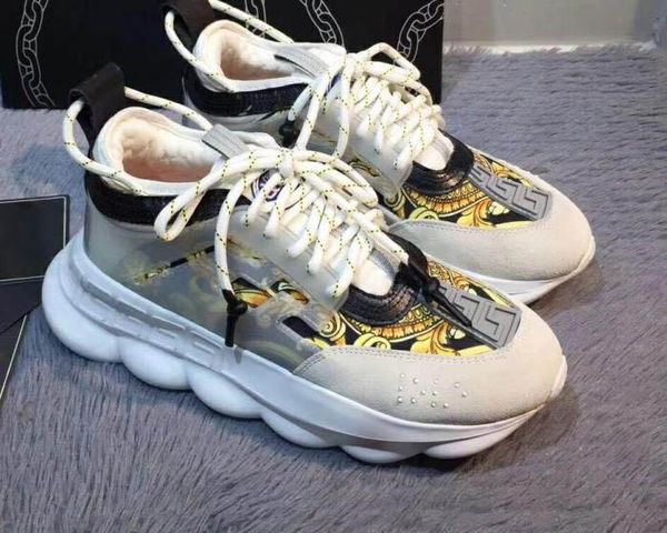 2019new luxury chain reaction casual ladies designer shoes mens womens fashion district medusa link-embossed sole trainer us 5.5-11
2019new luxury chain reaction casual ladies designer shoes mens womens fashion district medusa link-embossed sole trainer us 5.5-11
