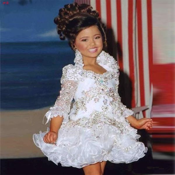 glitz pageant dresses for girls little girl gowns 3/4 sleeve beads crystal rhinestone ruffles cupcake pageant dress, White;blue
glitz pageant dresses for girls little girl gowns 3/4 sleeve beads crystal rhinestone ruffles cupcake pageant dress, White;blue