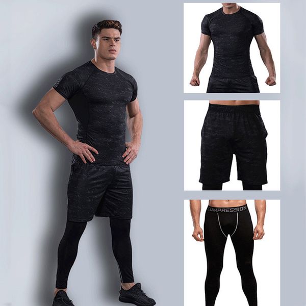 men gym tracksuit set joggers quick dry running t-shirt sport suits quick dry running sets clothes sports joggers training suits, Black;blue
men gym tracksuit set joggers quick dry running t-shirt sport suits quick dry running sets clothes sports joggers training suits, Black;blue