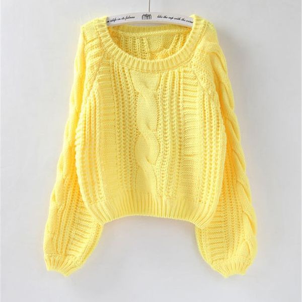 2020 new solid loose sweater jumpers roupas femininas women pull sweaters candy color harajuku chic short sweater twisted pull, White;black
2020 new solid loose sweater jumpers roupas femininas women pull sweaters candy color harajuku chic short sweater twisted pull, White;black