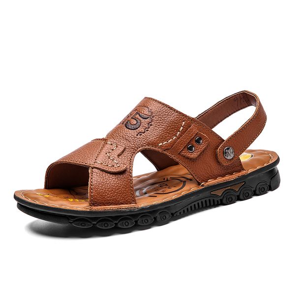 men's sandals fashion breathable soft leather rubber sole slip on casual beach sandals footwear large size 39-46 zapatos hombre, Black
men's sandals fashion breathable soft leather rubber sole slip on casual beach sandals footwear large size 39-46 zapatos hombre, Black