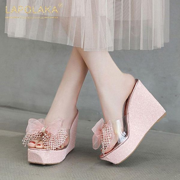 lapolaka 2020 new design crystal women mules sandals wedges med platform butterfly-kont pumps summer outside women shoes, Black 
lapolaka 2020 new design crystal women mules sandals wedges med platform butterfly-kont pumps summer outside women shoes, Black