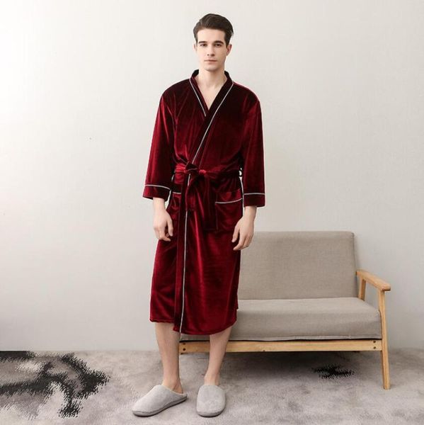 new lovers velvet robe bathrobe soft women long kimono robe warm man dressing gown sleepwear nightgown, Black;brown
new lovers velvet robe bathrobe soft women long kimono robe warm man dressing gown sleepwear nightgown, Black;brown