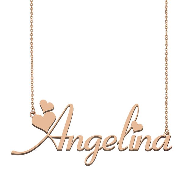 angelina name necklace pendant for women girlfriend gifts custom nameplate children friends jewelry 18k gold plated stainless steel, Silver
angelina name necklace pendant for women girlfriend gifts custom nameplate children friends jewelry 18k gold plated stainless steel, Silver