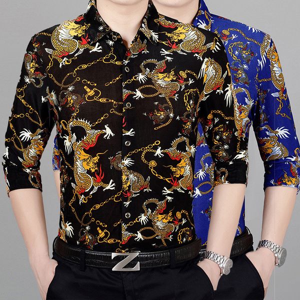 spring mens print designer shirt fashion loose single breasted casual clothes long sleeve male outdoor clothes, White;black
spring mens print designer shirt fashion loose single breasted casual clothes long sleeve male outdoor clothes, White;black