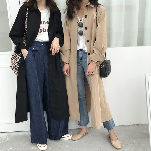 2019 spring autumn long jacket womens streetwear black khaki loose basic jackets coats ladies harajuku outerwear chaqueta mujer, Black;brown
2019 spring autumn long jacket womens streetwear black khaki loose basic jackets coats ladies harajuku outerwear chaqueta mujer, Black;brown
