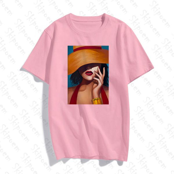 european and american modern light luxury art t shirt women casual short sleeve cotton skipoem colorful summer streetwear, White
european and american modern light luxury art t shirt women casual short sleeve cotton skipoem colorful summer streetwear, White