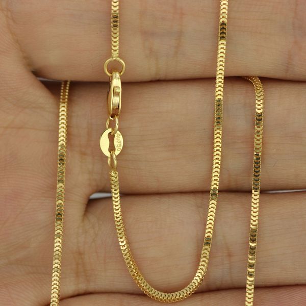 real solid 18k yellow gold necklace women luck milan box chain 1.3mmw 40cm 45cm 2.4-2.6g, Silver
real solid 18k yellow gold necklace women luck milan box chain 1.3mmw 40cm 45cm 2.4-2.6g, Silver