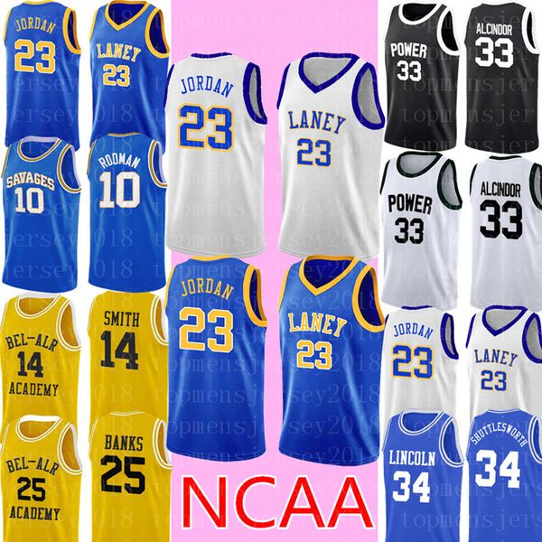 ncaa 23 michael jersey magic 33 johnson college basketball jersey stitched logos s- blue white 7887, Black