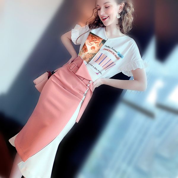 work dresses with belt runway style summer skirt suit women flare sleeve print blouses and spliced long skirts suits set ns991, White;black
work dresses with belt runway style summer skirt suit women flare sleeve print blouses and spliced long skirts suits set ns991, White;black