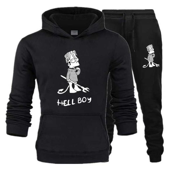 men's sets hell boy lil peep hoodies+pants sportswear hoodies sets streetwear pullovers casual tracksuits wholesale men clothing, Gray
men's sets hell boy lil peep hoodies+pants sportswear hoodies sets streetwear pullovers casual tracksuits wholesale men clothing, Gray