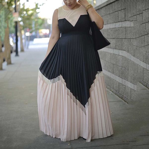 summer vintage office ladies plus size women long dresses high waist pleated retro elegant dinner party female maxi dress, Black;gray
summer vintage office ladies plus size women long dresses high waist pleated retro elegant dinner party female maxi dress, Black;gray