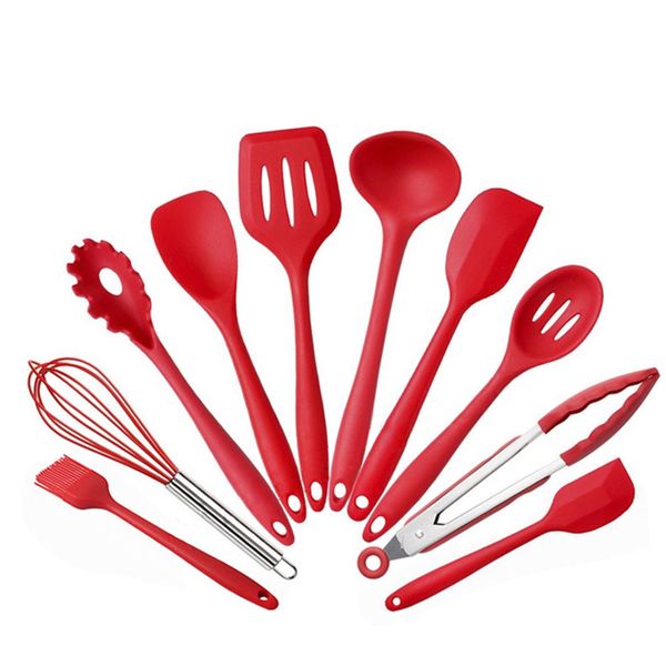 

Kitchen Silicone Non-Stick Cooking Spoon Spatula Ladle Egg Beaters Utensils Dinnerware Set Cooking Tools