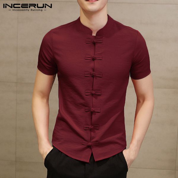 incerun chinese traditional shirt men short sleeve vintage stand collar elegant shirt solid slim men casual dress shirts chemise, White;black
incerun chinese traditional shirt men short sleeve vintage stand collar elegant shirt solid slim men casual dress shirts chemise, White;black