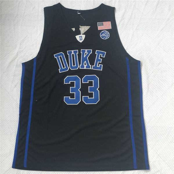 ncaa duke blue devils #33 grant hill basketball jersey stitched college jersey - black