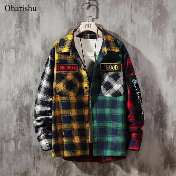 spring new arrival men's cotton long sleeve shirt fashion plaid male social shirts casual patchwork business shirt plus size, White;black
spring new arrival men's cotton long sleeve shirt fashion plaid male social shirts casual patchwork business shirt plus size, White;black