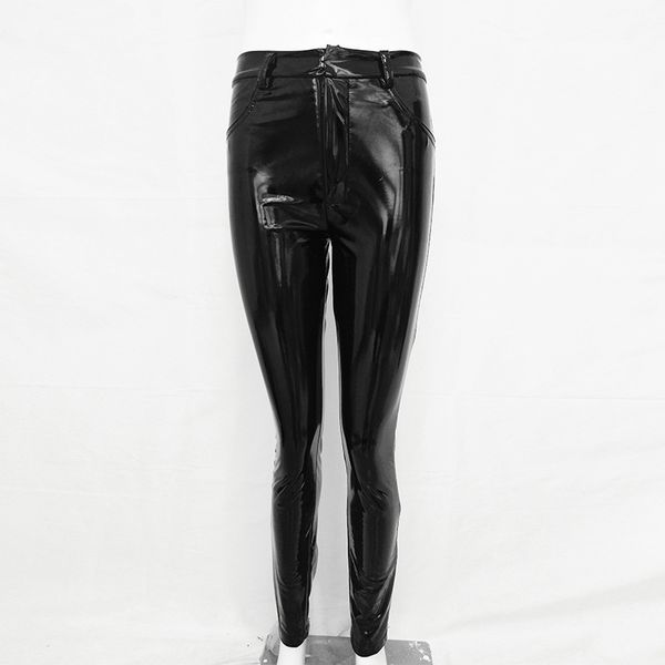 new style american slim leather pants small leg pants spring and autumn women's wear, Black;white