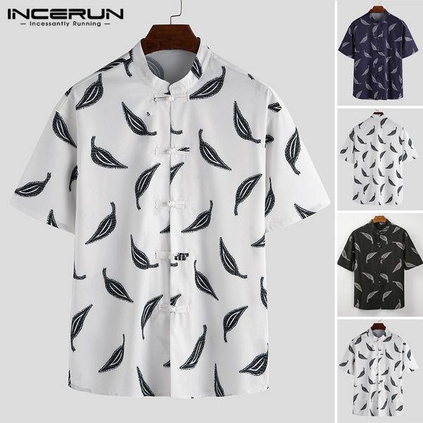 2020 men casual shirt printed short sleeve tang suit vintage button up chinese style shirts polyester summer s-5xl incerun, White;black
2020 men casual shirt printed short sleeve tang suit vintage button up chinese style shirts polyester summer s-5xl incerun, White;black