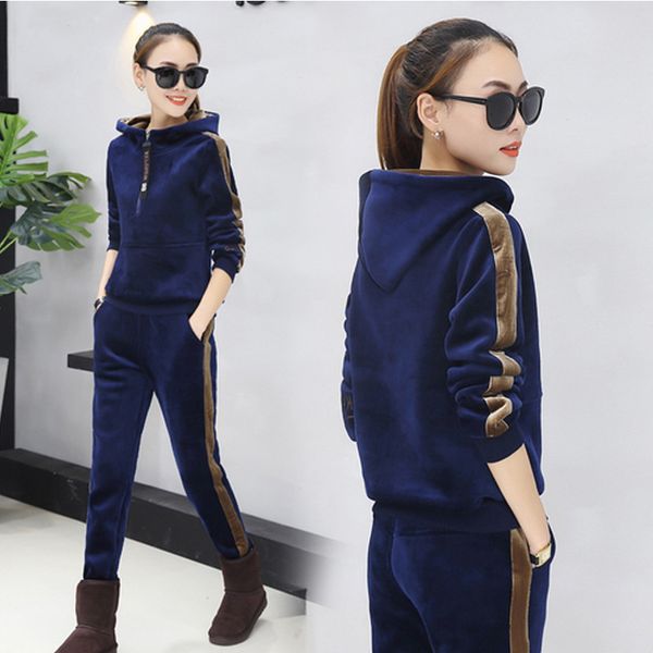women winter fleece thickness tracksuit sportswear hooded sweater sweatshirt+pant running jogging casual gym set sport warm suit, Black;blue
women winter fleece thickness tracksuit sportswear hooded sweater sweatshirt+pant running jogging casual gym set sport warm suit, Black;blue