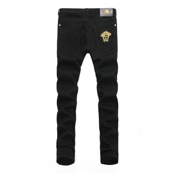 2020 luxury designer mens jeans dark black denim medusa brand pants fit classic mens jean motorcycle bike jeans slim fit pencil pant, Blue
2020 luxury designer mens jeans dark black denim medusa brand pants fit classic mens jean motorcycle bike jeans slim fit pencil pant, Blue