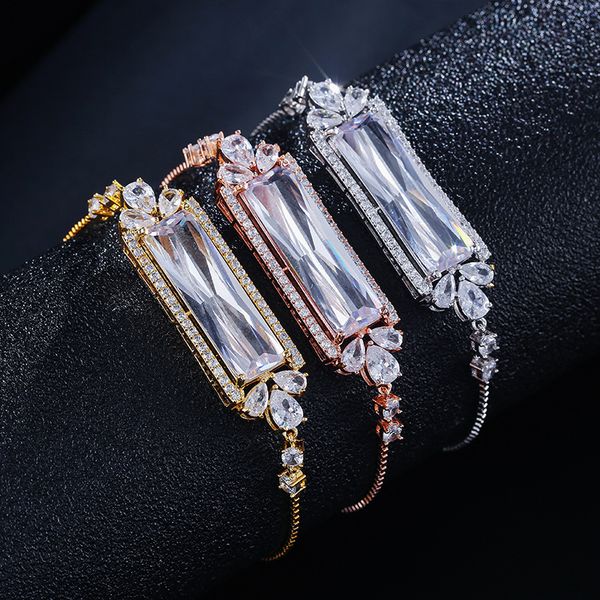 new rectangle cz cubic zirconia rose gold white gold yellow gold plated adjustable bracelet birthday jewelry gifts for women, Black
new rectangle cz cubic zirconia rose gold white gold yellow gold plated adjustable bracelet birthday jewelry gifts for women, Black