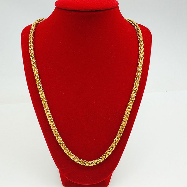 fashion mens necklace choker chain yellow gold filled hip hop classic mens jewelry gift, Silver