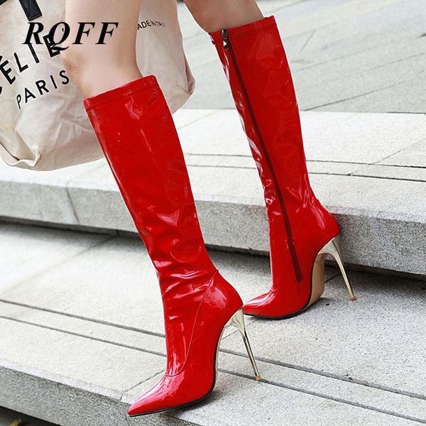 white black autumn winter knee-high boots women plus big size 10 12 super high heel shoes woman lacquer pu boot red solid
white black autumn winter knee-high boots women plus big size 10 12 super high heel shoes woman lacquer pu boot red solid