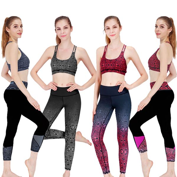 yoga fitness set tank high weist pants running jogging tights suits color patchwork sportswear gym clothing, Black;blue
yoga fitness set tank high weist pants running jogging tights suits color patchwork sportswear gym clothing, Black;blue