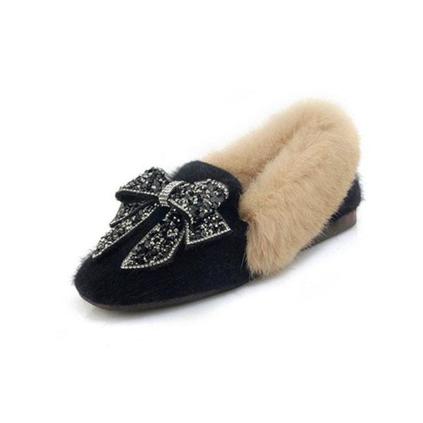 women's flat shoes 2019 winter fur warm plush loafers for women shoes fashion rhinestone slip on female loafers woman shoe, Black
women's flat shoes 2019 winter fur warm plush loafers for women shoes fashion rhinestone slip on female loafers woman shoe, Black