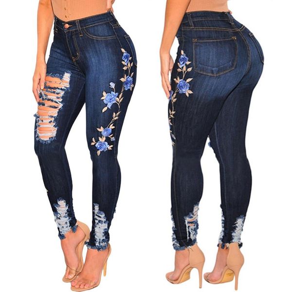 flower embroidered jeans pant women elastic hollow out skinny jean pencil denim pants female pantalon femme bottom trouser, Blue
flower embroidered jeans pant women elastic hollow out skinny jean pencil denim pants female pantalon femme bottom trouser, Blue