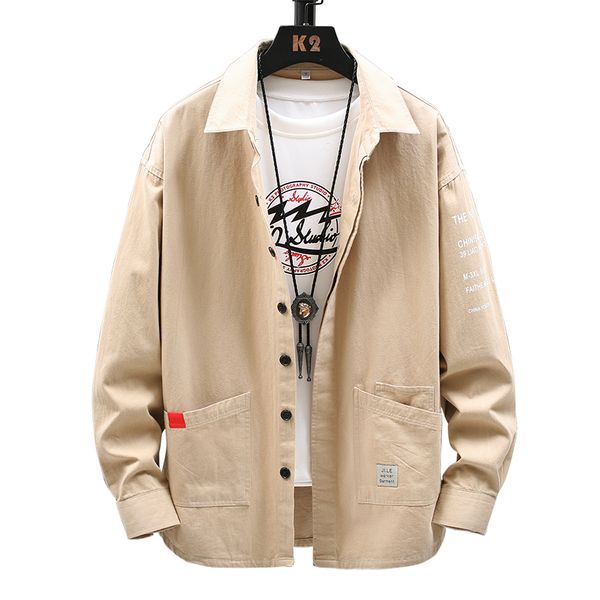 men's jackets spring autumn cool men casual jacket korea style loose pocket solid color cotton cargo, Black;brown
men's jackets spring autumn cool men casual jacket korea style loose pocket solid color cotton cargo, Black;brown