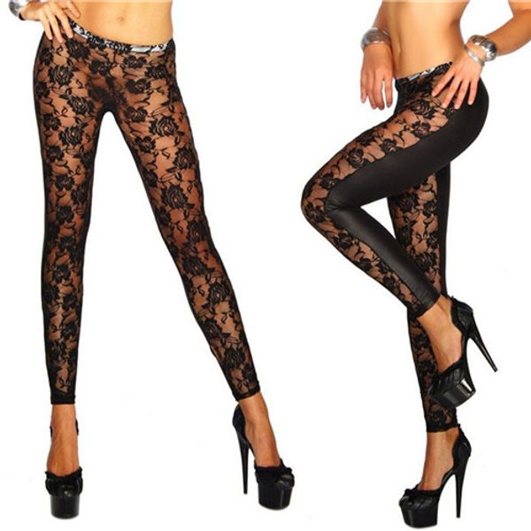 women black rose floral lace faux leather leggings pants girls leggings gifts wholesale 1pcs
women black rose floral lace faux leather leggings pants girls leggings gifts wholesale 1pcs