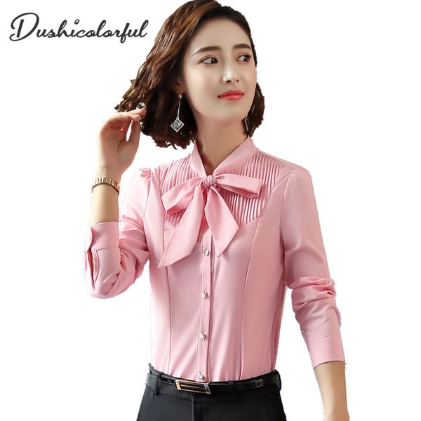new fashion elegant women blouses long sleeve bow tie chiffon blouse for office ladies formal pink shirt plus size blusas, White
new fashion elegant women blouses long sleeve bow tie chiffon blouse for office ladies formal pink shirt plus size blusas, White