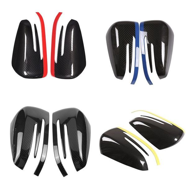 

1 pair car auto carbon fiber abs side door rearview mirror cap cover trim for a b c e gla class w204 w212 08-14