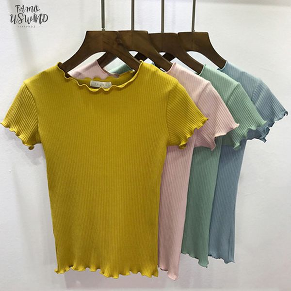 women tees ruffled trimmings 100% cotton ribbed crop soft and stretchy short sleeve t shirts basic cropped top, White
women tees ruffled trimmings 100% cotton ribbed crop soft and stretchy short sleeve t shirts basic cropped top, White