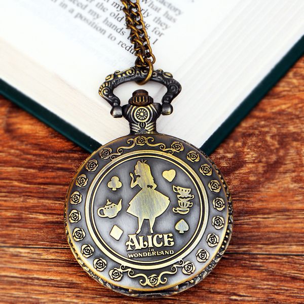 2019 new retro alice in wonderland theme bronze quartz pocket watches vintage fob watches grandpa gift, Slivery;golden
2019 new retro alice in wonderland theme bronze quartz pocket watches vintage fob watches grandpa gift, Slivery;golden