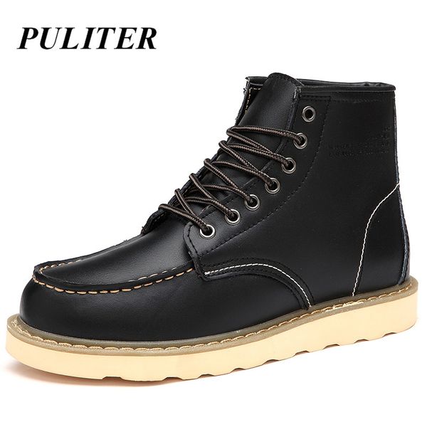 handmade ankle boots working boots men luxury italian brand winter fur wear resistant lace-up men casual shoes bot putiler, Black
handmade ankle boots working boots men luxury italian brand winter fur wear resistant lace-up men casual shoes bot putiler, Black