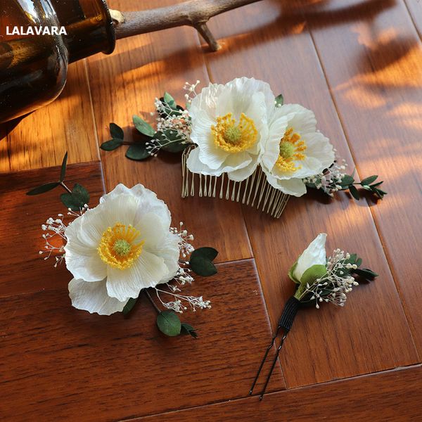 lalavara wedding bridal head flowers kanzashi bridesmaid white red artificial poppies comb 
lalavara wedding bridal head flowers kanzashi bridesmaid white red artificial poppies comb