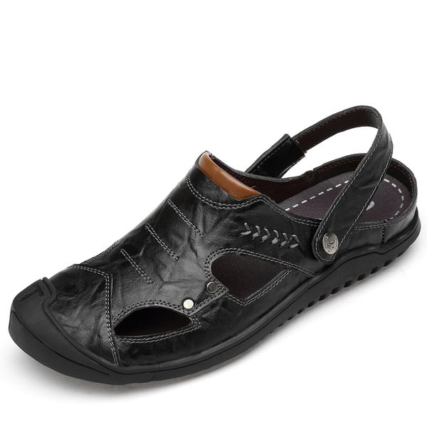 new mens casual sandals shoes for men fashion male genuine leather sandals, Black
new mens casual sandals shoes for men fashion male genuine leather sandals, Black