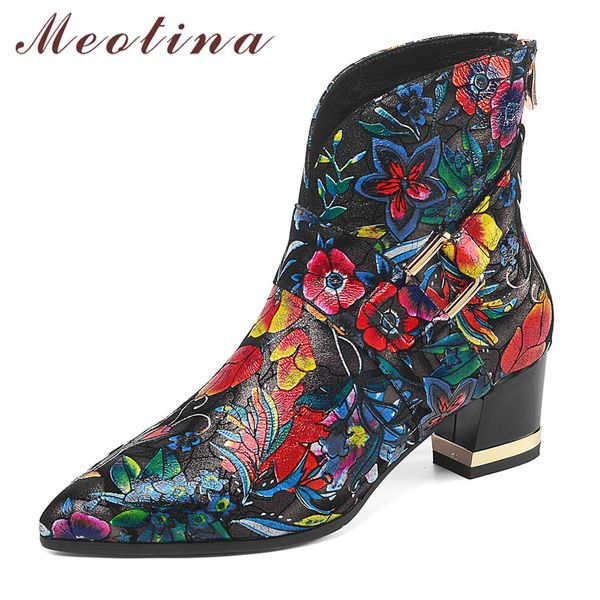 meotina autumn ankle boots women kid suede flower thick high heel short boots mixed colors zipper shoes female autumn size 33-42, Black
meotina autumn ankle boots women kid suede flower thick high heel short boots mixed colors zipper shoes female autumn size 33-42, Black