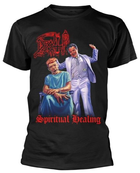death 'spiritual healing ' (black) t-shirt, White;black