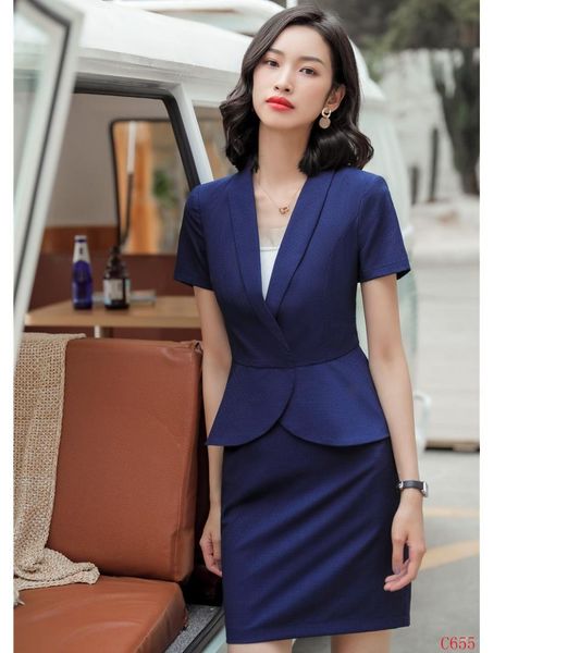 summer formal women skirt suits navy blue blazer and jacket sets ladies work wear business office uniform styles, White;black
summer formal women skirt suits navy blue blazer and jacket sets ladies work wear business office uniform styles, White;black
