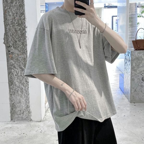 men's t-shirts 2021 summer youth three-dimensional embossed letter printing loose five-point sleeve t-shirt fashion casual pullover, White;black
men's t-shirts 2021 summer youth three-dimensional embossed letter printing loose five-point sleeve t-shirt fashion casual pullover, White;black